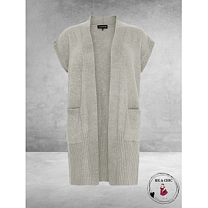 NO.1 BY OX Cardigan Mouwloos Light Grey Melange